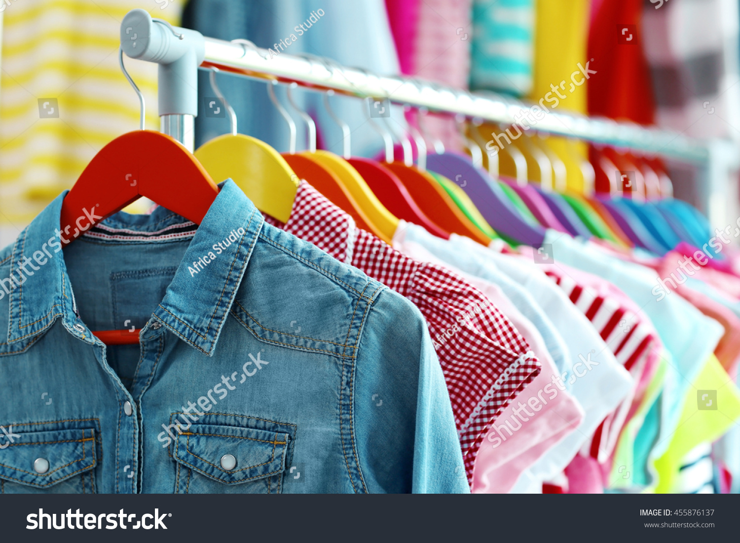 stock-photo-children-clothes-hanging-on-hangers-in-the-shop-455876137 – The  Clothesline